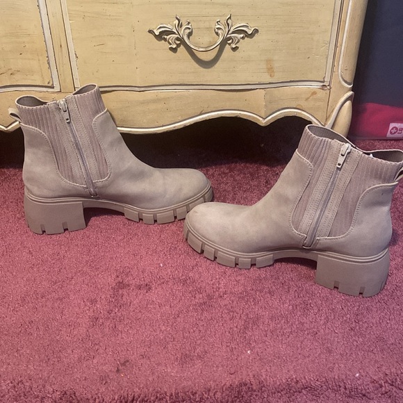 target (beige) booties. worn 2x. good as new - Picture 2 of 4